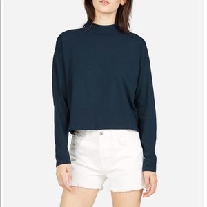Everlane Square Mock Neck Tee - Navy
